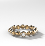 Single Stone Bubble Wedding Band
