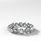 Single Stone Bubble Wedding Band