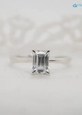 single stone emerald moissanite minimalist wedding ring - DisneyValley