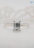 single stone emerald moissanite minimalist wedding ring - DisneyValley