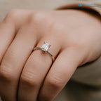 single stone emerald moissanite minimalist wedding ring - DisneyValley