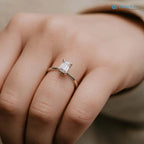 single stone emerald moissanite minimalist wedding ring - DisneyValley