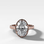 Six Prong Bezel Set Engagement Ring With Antique Oval Cut