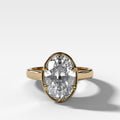 Six Prong Bezel Set Engagement Ring With Antique Oval Cut