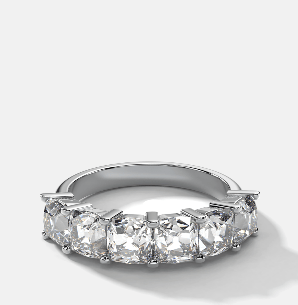 Six Stone Shared Prong Diamond Band With Old Mine Cuts (3.30ctw)