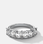 Six Stone Shared Prong Diamond Band With Old Mine Cuts (3.30ctw)