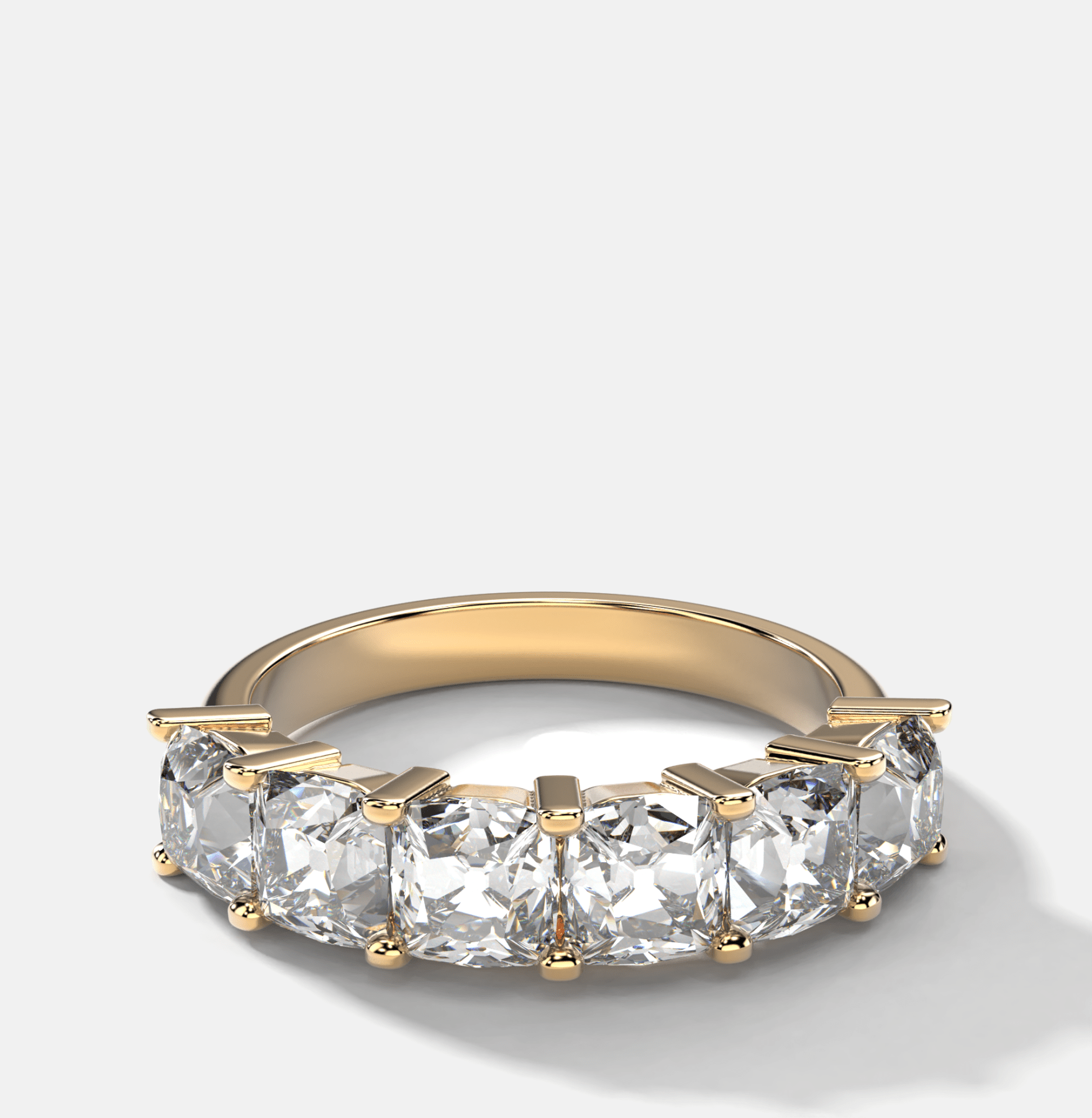 Six Stone Shared Prong Diamond Band With Old Mine Cuts (3.30ctw) Main image