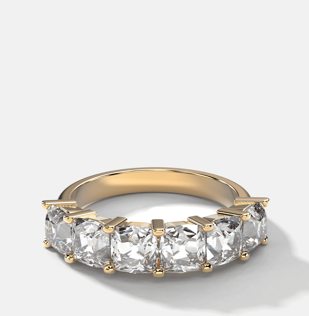 Six Stone Shared Prong Diamond Band With Old Mine Cuts (3.30ctw)