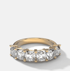 Six Stone Shared Prong Diamond Band With Old Mine Cuts (3.30ctw)