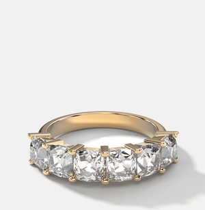 Six Stone Shared Prong Diamond Band With Old Mine Cuts (3.30ctw)