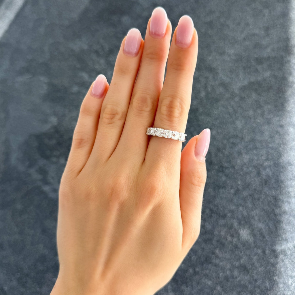 Six Stone Shared Prong Diamond Band With Old Mine Cuts (3.30ctw)