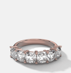 Six Stone Shared Prong Diamond Band With Old Mine Cuts (3.30ctw)