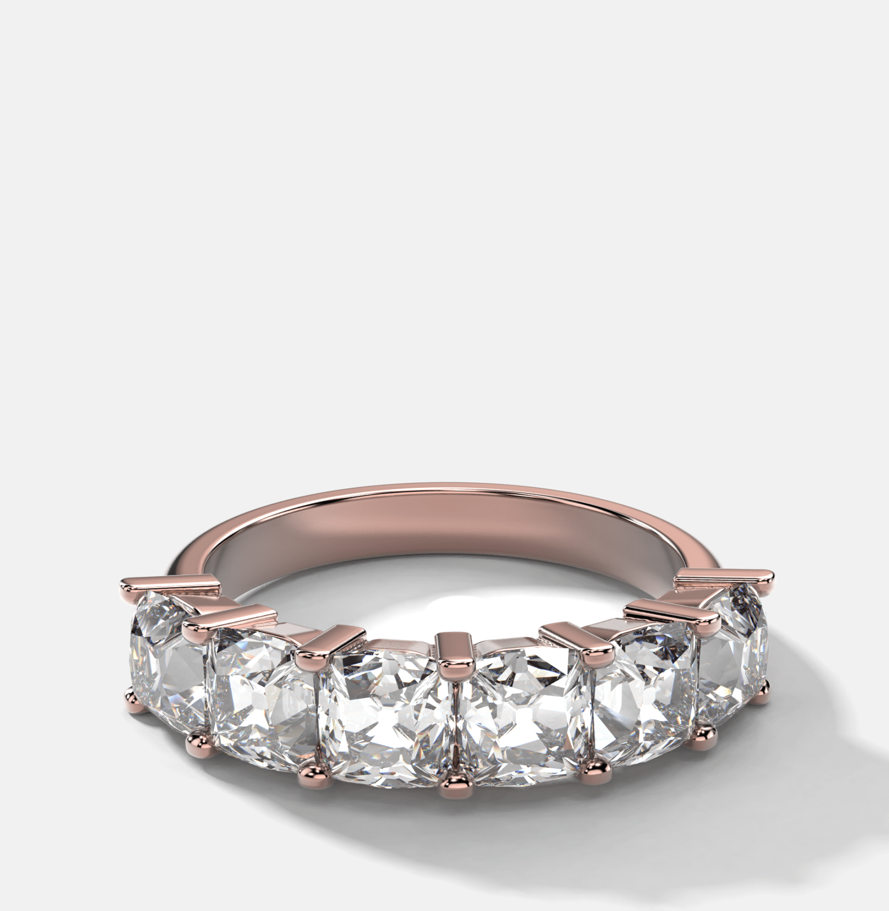 Six Stone Shared Prong Diamond Band With Old Mine Cuts (3.30ctw)