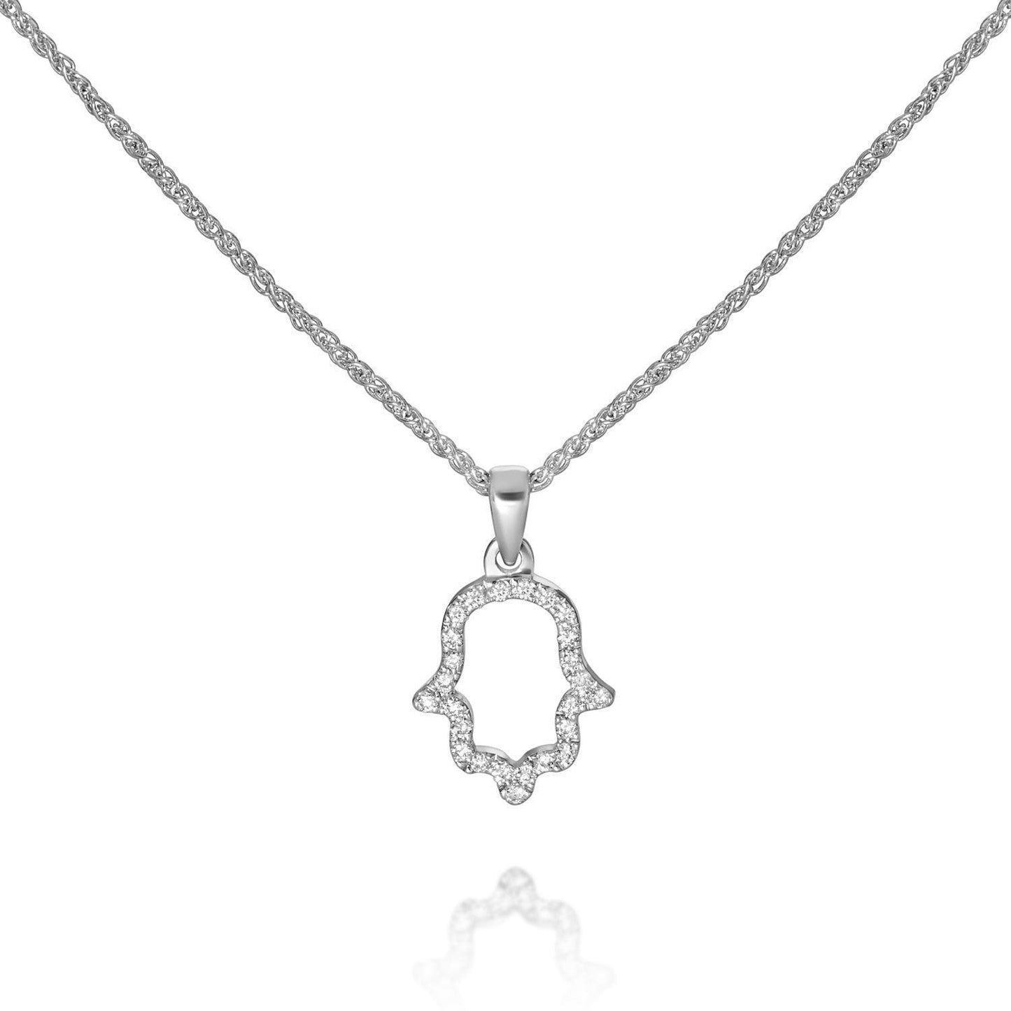 Hamsa round moissanite necklace