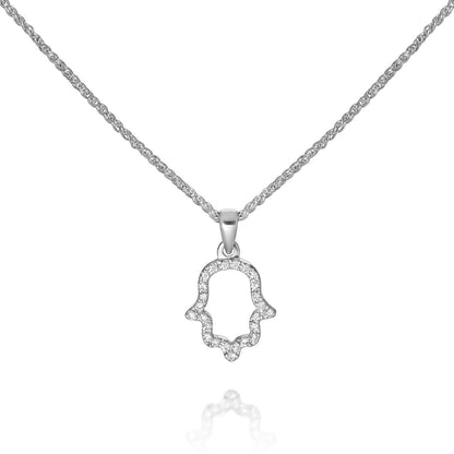 Hamsa round moissanite necklace