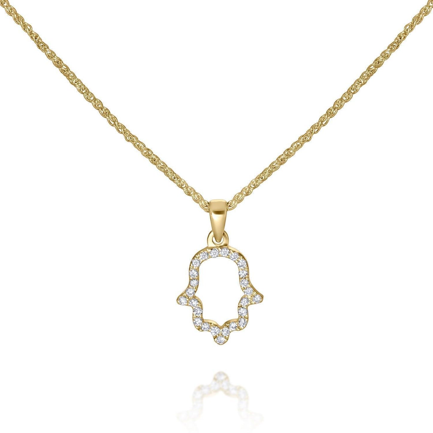 Hamsa round moissanite necklace