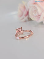 solid Rose Gold pink Cushion diamond engagement ring - DisneyValley