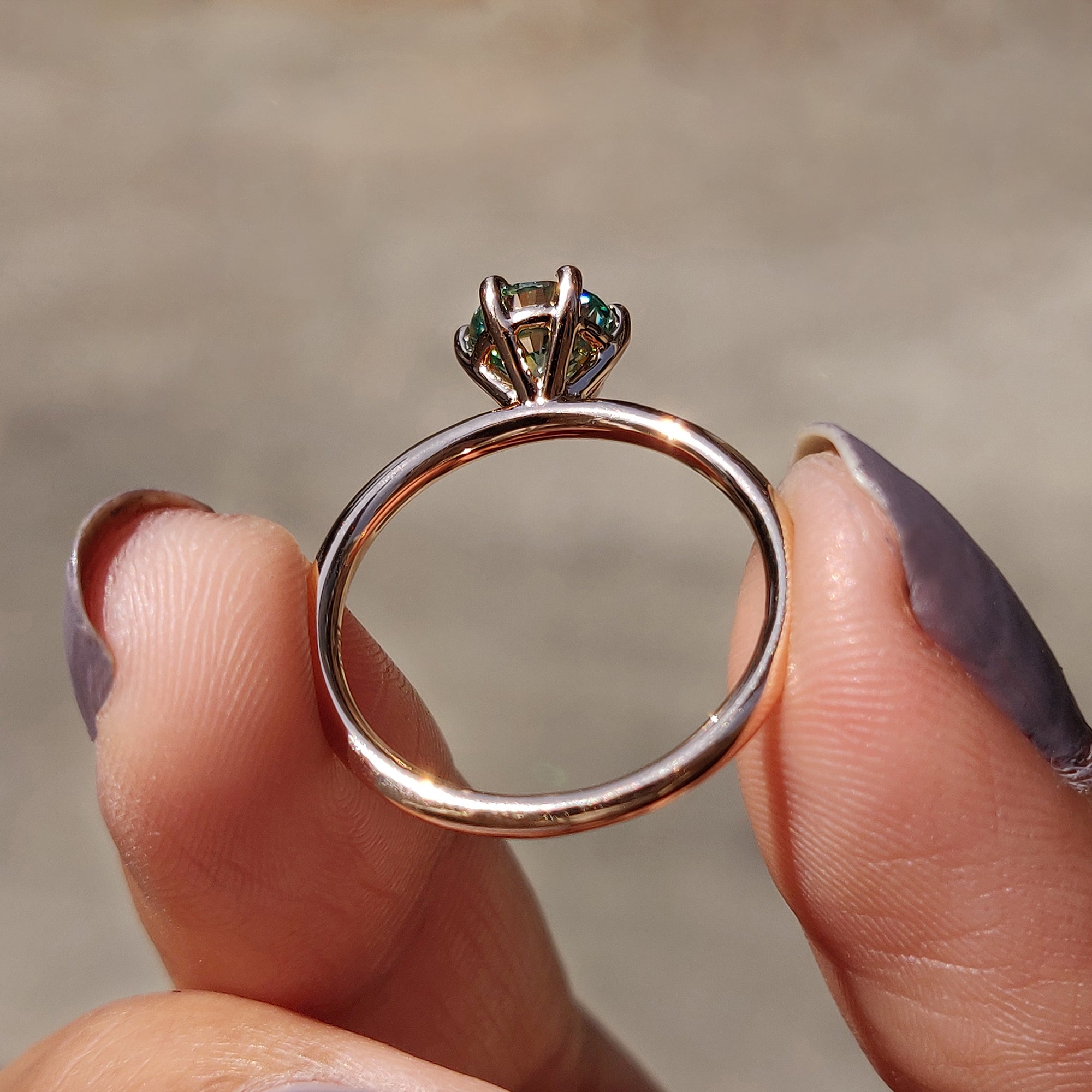 Round Solitaire Engagement Ring In Rose Gold Secondary image