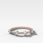 Spaced Compass Wedding Band with Four Cushion Cuts
