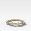 Spaced Compass Wedding Band with Four Cushion Cuts