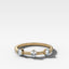 Spaced Compass Wedding Band with Three Cushion Cuts
