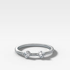 Spaced Compass Wedding Band with Two Cushion Cuts
