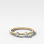 Spaced Compass Wedding Band with Two Cushion Cuts