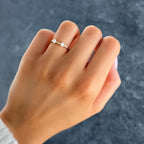 Spaced Compass Wedding Band with Two Cushion Cuts