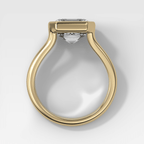 Split Shank Bezel Engagement Ring with Asscher Cut Diamond