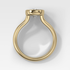 Split Shank Bezel Engagement Ring with Elongated Cushion Cut Diamond