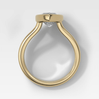 Split Shank Bezel Engagement Ring with Marquise Cut Diamond