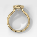 Split Shank Bezel Engagement Ring with Oval Cut Diamond