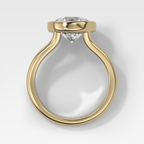 Split Shank Bezel Engagement Ring with Round Cut Diamond