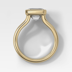 Split Shank Half Bezel Engagement Ring with Asscher Cut Diamond