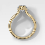 Split Shank Half Bezel Engagement Ring with Marquise Cut Diamond