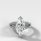 Split Shank Half Bezel Engagement Ring with Marquise Cut Diamond