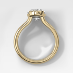 Split Shank Half Bezel Engagement Ring with Oval Cut Diamond