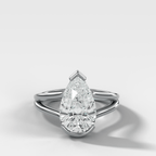 Split Shank Half Bezel Engagement Ring with Pear Cut Diamond