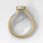 Split Shank Half Bezel Engagement Ring with Pear Cut Diamond