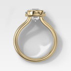 Split Shank Half Bezel Engagement Ring with Round Cut Diamond
