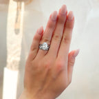 Split Shank Milgrain Bezel Engagement Ring with Oval Cut Diamond