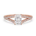 Radiant Cut Diamond Ring With Split Shank Style
