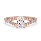 Radiant Cut Diamond Ring With Split Shank Style