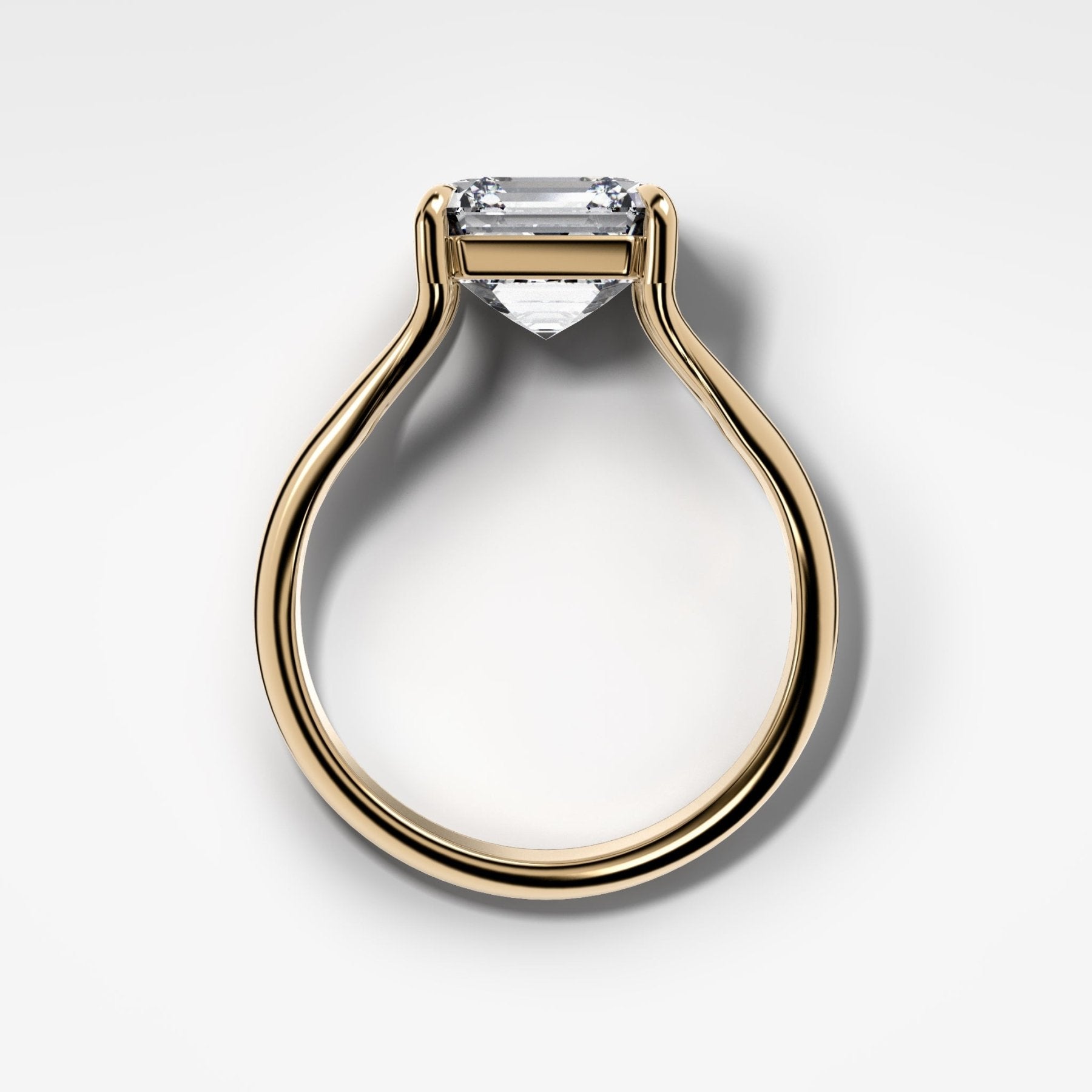 Split Shank Solitaire Engagement Ring with Asscher Cut Diamond