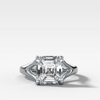 Split Shank Solitaire Engagement Ring with Asscher Cut Diamond