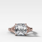 Split Shank Solitaire Engagement Ring with Asscher Cut Diamond