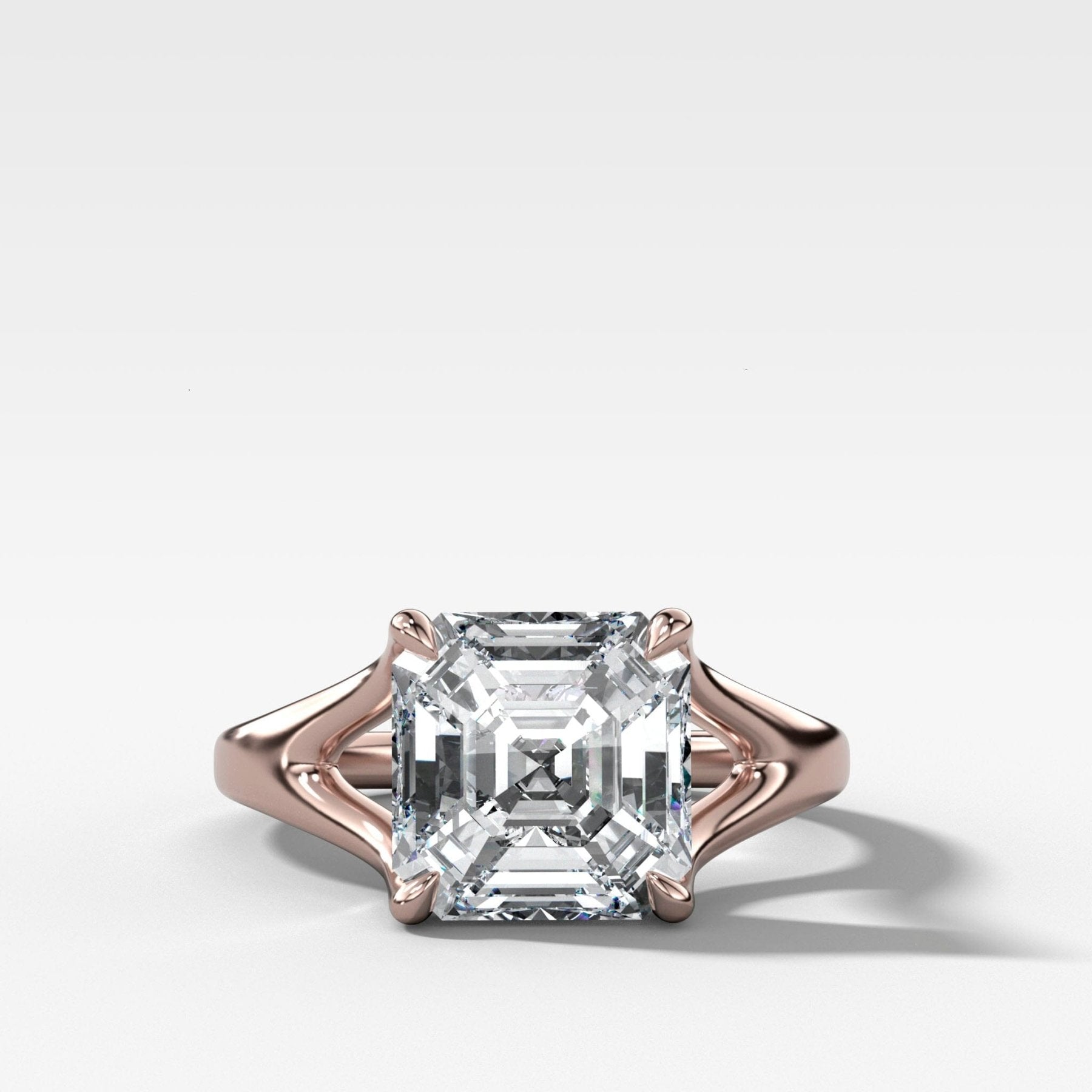 Split Shank Solitaire Engagement Ring with Asscher Cut Diamond