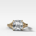 Split Shank Solitaire Engagement Ring with Asscher Cut Diamond