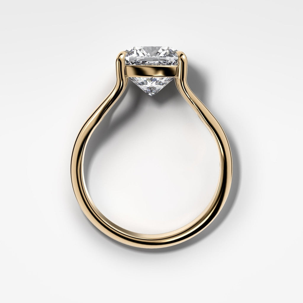 Split Shank Solitaire Engagement Ring with Cushion Cut Diamond