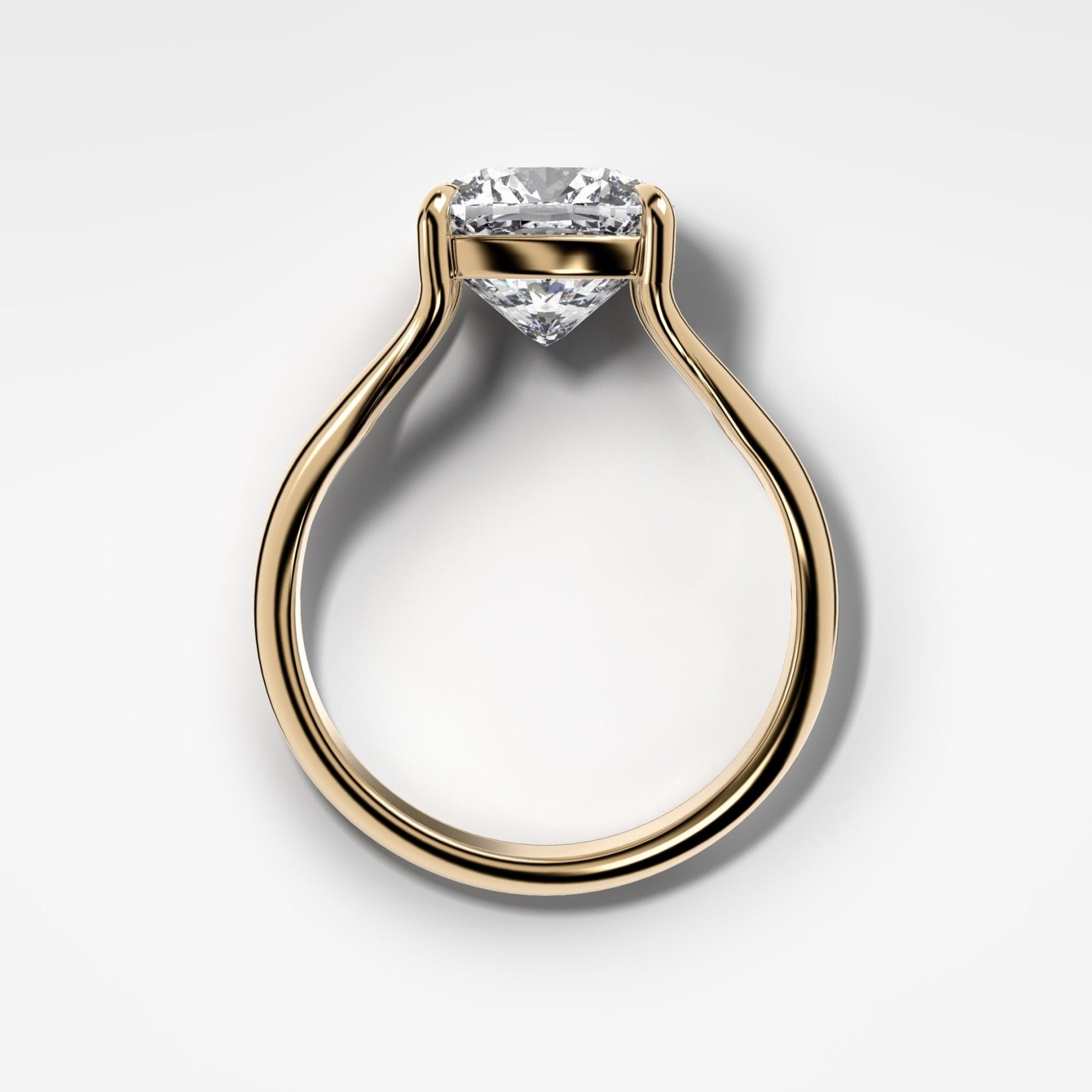 Split Shank Solitaire Engagement Ring with Cushion Cut Diamond